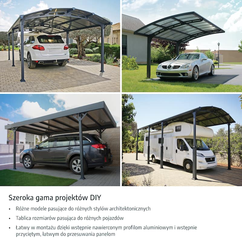 Atlas 10 ft. x 16 ft. Gray/Solar Gray Single Carport - 10 ft. x 16 ft.