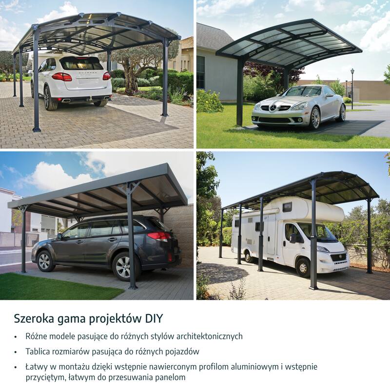 Verona 10 ft. x 16 ft. Gray/Bronze Single Carport - 10 ft. x 16 ft.