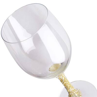 Berkware Crystal Wine Glass with Gold or Silver Stem - 3" x 8"