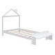 preview thumbnail 4 of 6, Twin Size Wood Platform Bed with House-Shaped Headboard, Footboard Bench, and Wooden Support