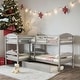 preview thumbnail 1 of 13, Artsy Twin Size L-Shaped Bunk bed with Trundle and Full-length Guardrail, 5 Beds in 1, Maximized space, Grey Grey