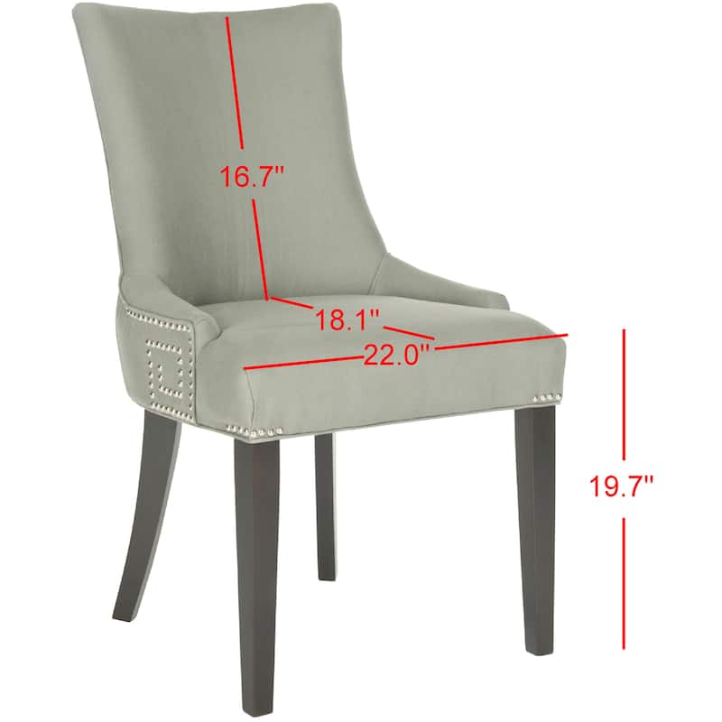 SAFAVIEH Louisa Taupe Linen Fabric Dining Chair (Set of 2) - 22.2" x 25.6" x 35.8" - 22"W x 26"D x 36"H