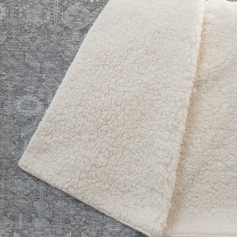 Premium Machine Washable Boho Moroccan Sherpa Throw Blanket