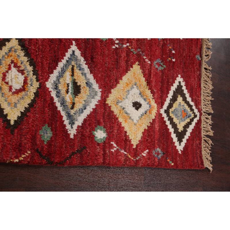 Tribal Moroccan Oriental Wool Area Rug Hand-knotted Home Decor Carpet - 5'8" x 9'8"