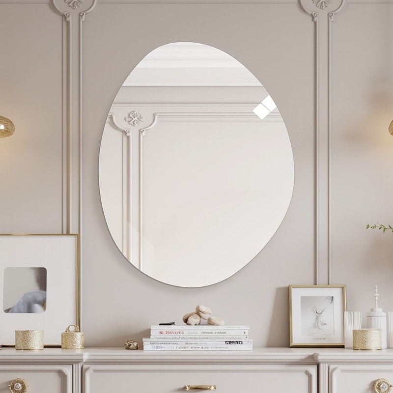 40*32" Modern Asymmetrical Bathroom Vertical Wall Mirror