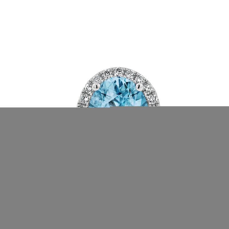 Auriya 3ct Oval Sky Blue Topaz and Halo Diamond Engagement Ring 3/8ctw 14k Gold