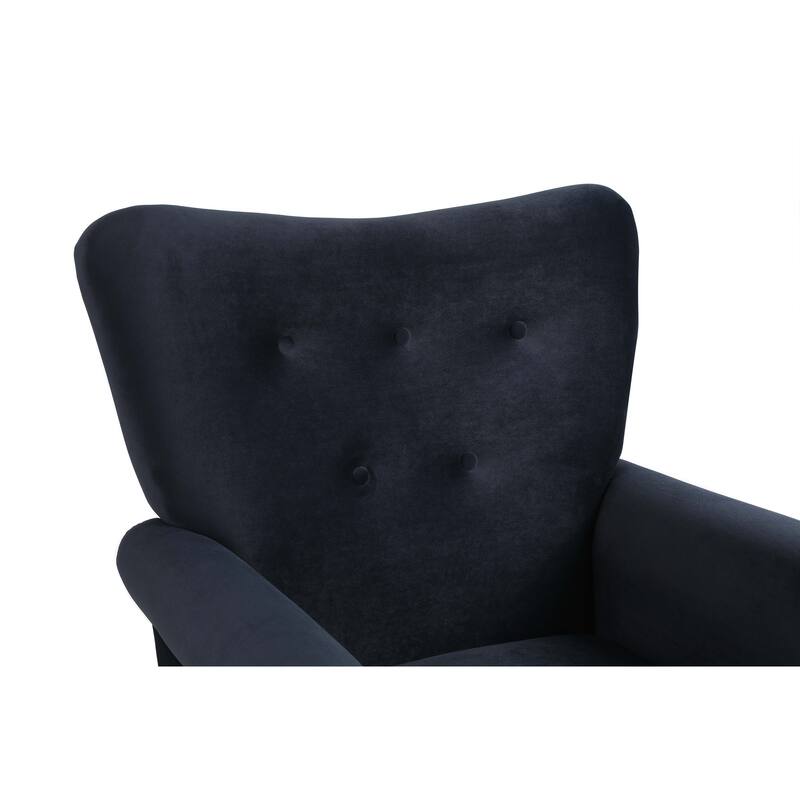 Nursery Rocking Chair with High Back, Modern Baby Room Rocker with Padded Seat, Comfortable Fabric Armchair