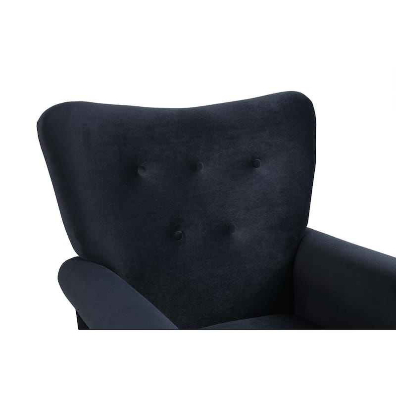 Velvet Nursery Rocking Chair with High Back