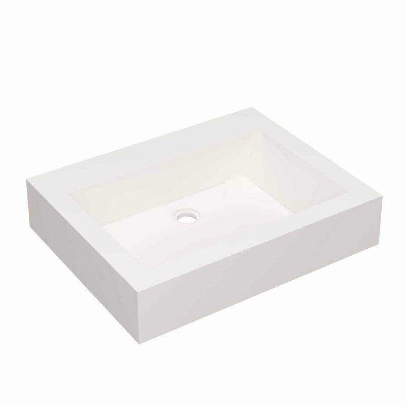 Natoma 24" Wall-Mounted Concrete Rectangular Bathroom Sink - Single Faucet Hole