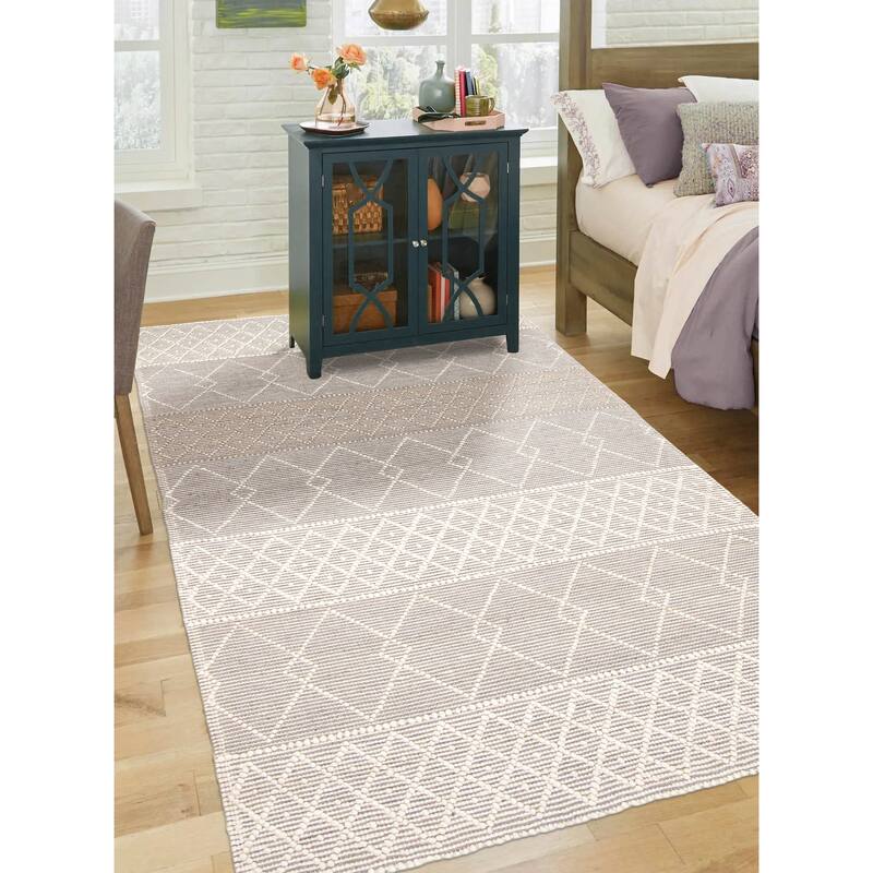 ECARPETGALLERY Braid weave Sienna Grey Wool Rug - 4'11 x 7'10