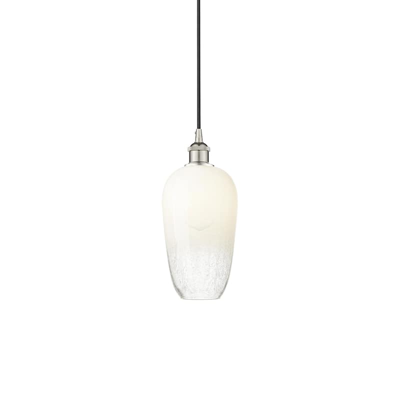 Innovations Lighting 616-1P-15-7 Brookhaven Flute Pendant Brookhaven - Polished Nickel / Opal