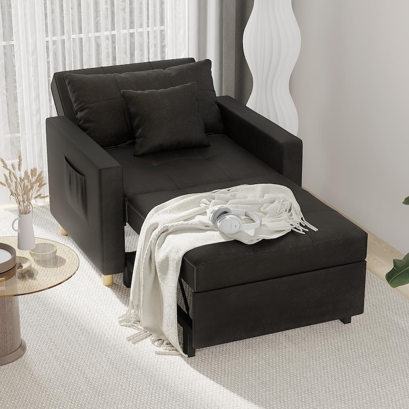 AECOJOY Adjustable Sleeper Chair Bed 3-in-1 Convertible Futon Sofa