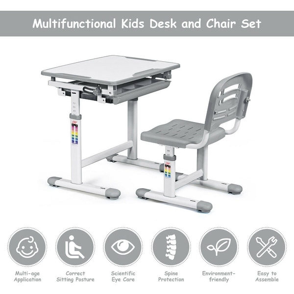 white childrens desk and chair
