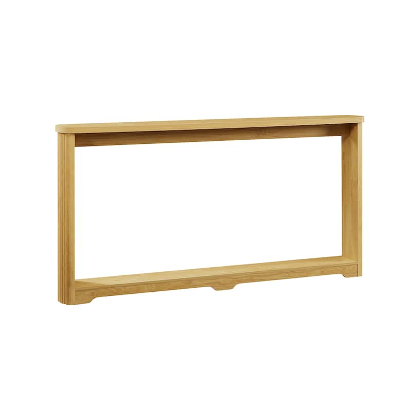 70.1 inch Corrugated Texture Storage Table Narrow Wooden Console Sofa Table Black Entrance Corridor