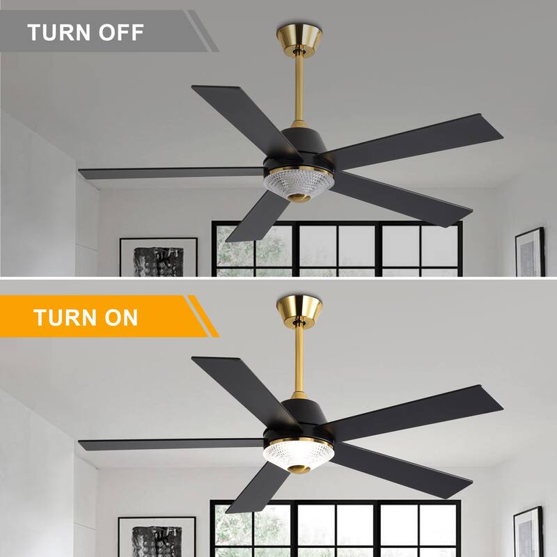 Bella Depot 52" Modern Ceiling Fan 6-Speed Reversible Fan with Remote Control
