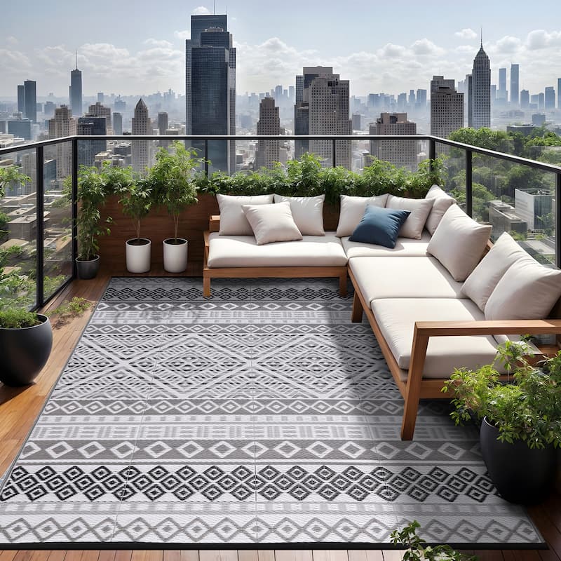 Beverly Rug Boho Outdoor Rug Waterproof for Patio, RV Camping
