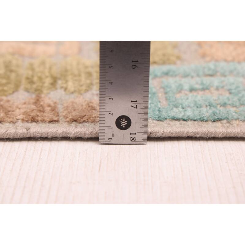 ECARPETGALLERY Hand-knotted Tangier Light Blue, Sky Blue Viscose, Wool Rug - 9'1 x 11'10