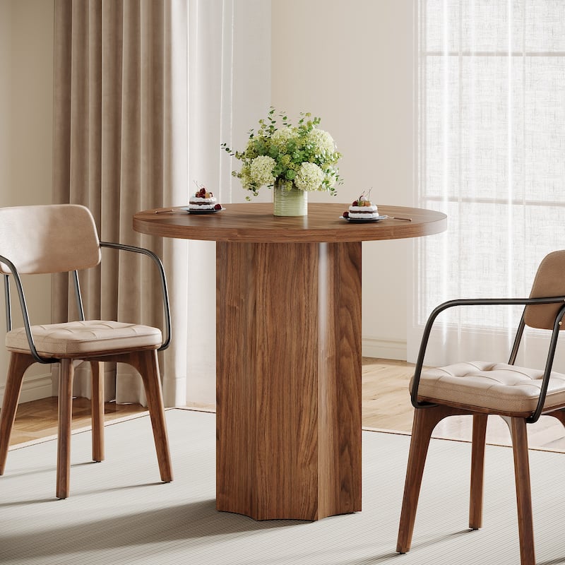 31.5-Inch Round Dining Table for 2, Walnut - 31.5" L x 31.5"W x 29.53"H