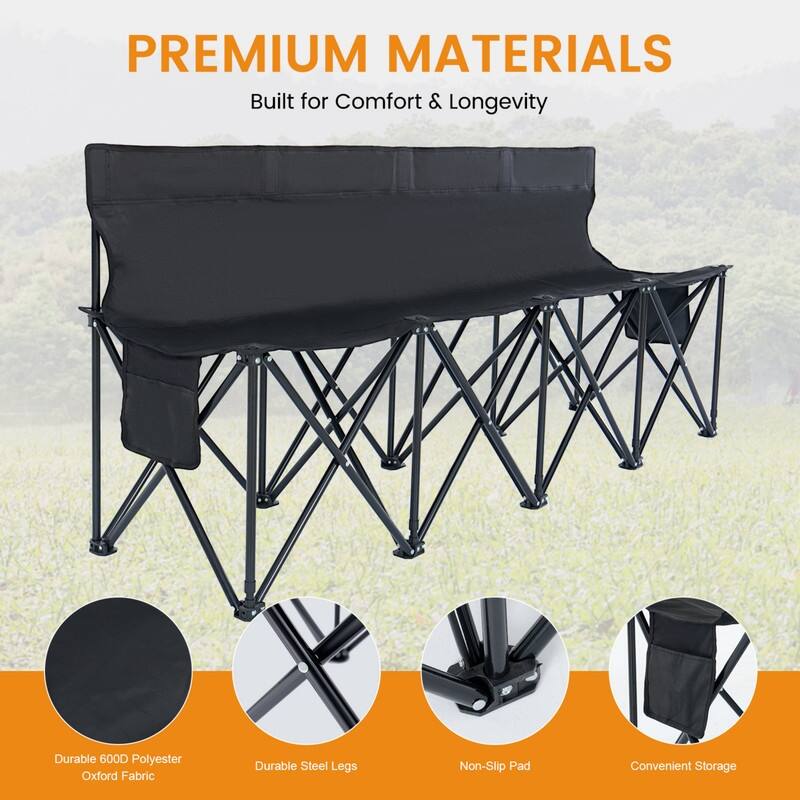 Portable Folding Soccer Benches for Team, 4/6/9 Seats with Carry Bag