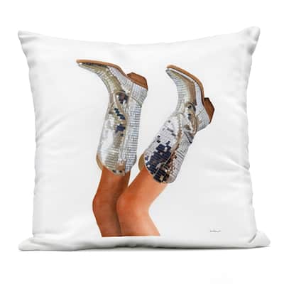 Stupell Glitzy Glam Cowgirl Boots Printed Outdoor Throw Pillow Design by Amanda Greenwood