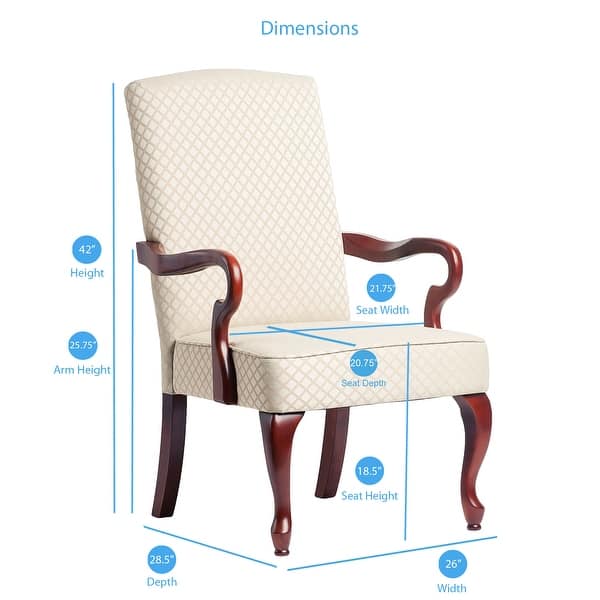 dimension image slide 2 of 4, Copper Grove Casalis Cherry Finish Gooseneck Accent Chair