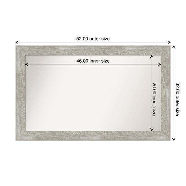 dimension image slide 89 of 113, Dove Greywash Framed Non-Beveled Custom Wall Mirror, Bathroom Vanity Mirror