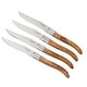 preview thumbnail 1 of 4, Bloomhouse 4-Piece German Stainless Steel Steak Knife Set - Premium Olive Wood Handle Steak Knives, Full-Tang Blades - Natural