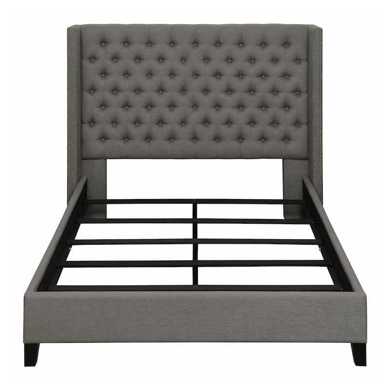 Bancroft Transitional Fabric Upholstered Wingback Bed