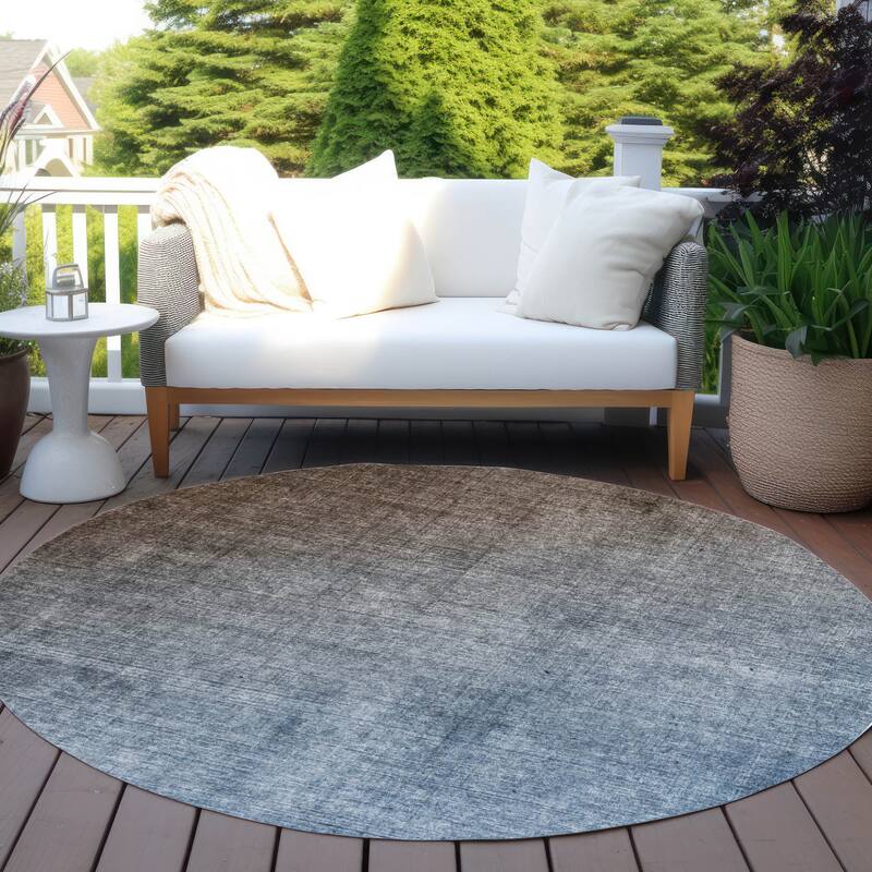 Allumi Ombre Weather Resistant Blended Style Round Outdoor Rug