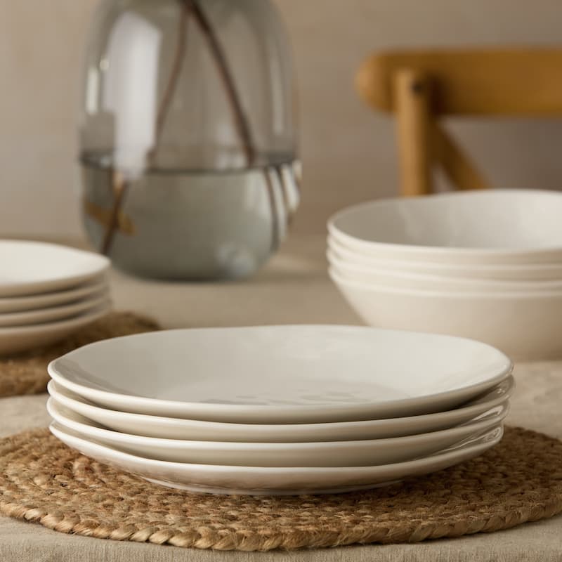Certified International Linen Cream 11" Dinner Plates,Set of 4 - 11'' W x 11'' D x 1.25'' H