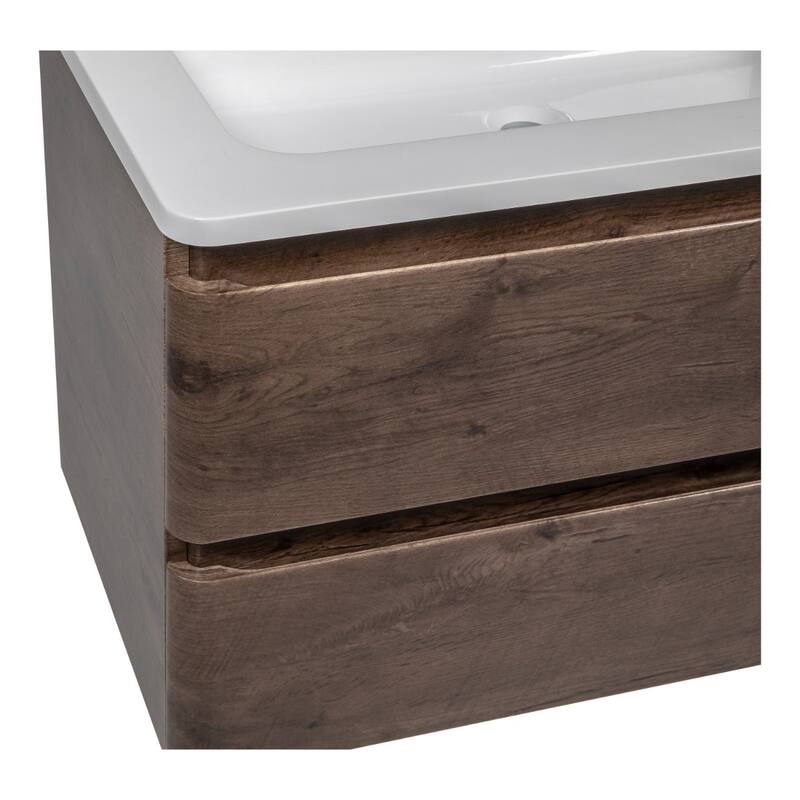 Modern Wall-Mounted Bathroom Vanity with Washbasin | Comfort Collection mirror Diamond 24" included