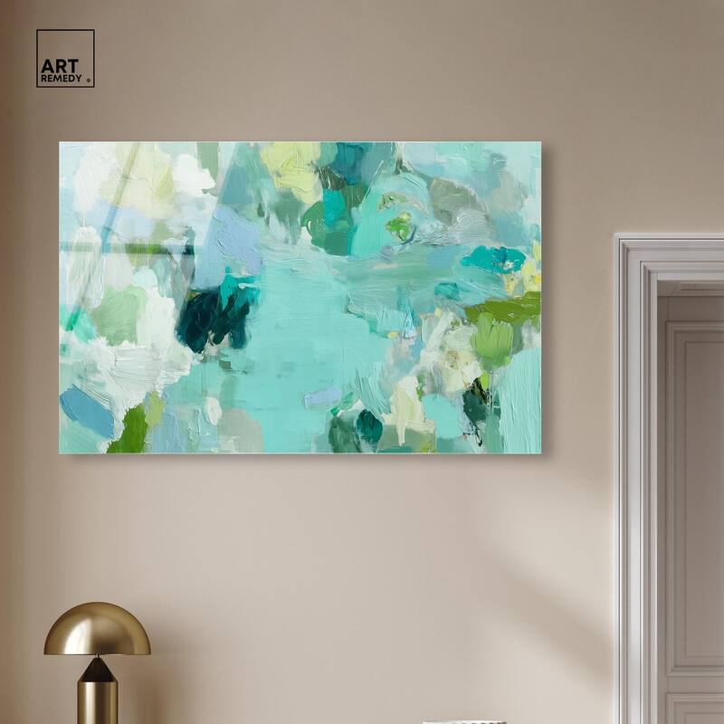 Alista Green Blues Acrylic by Art Remedy, Ready to Hang