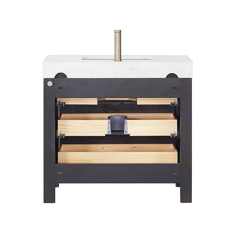 Miseno MV-NM-LEON36-LWT León 36" Free Standing Single Basin Vanity Set