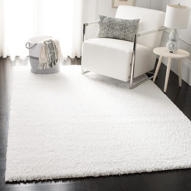 SAFAVIEH August Shag Solid 1.2-inch Thick Area Rug - 10' x 14' - White