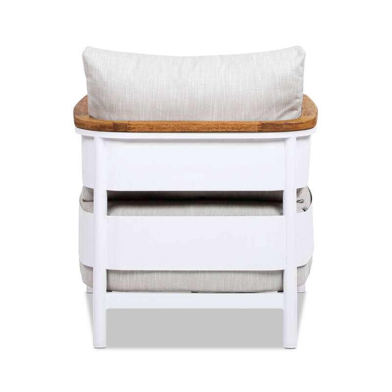 Rhodes Upholstered Teak & Aluminum Outdoor Patio Conversation Set