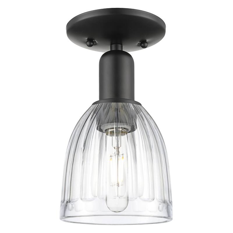 Innovations Lighting 716-1C-11-6 Brookfield Semi-Flush Brookfield 6" - Matte Black / Clear