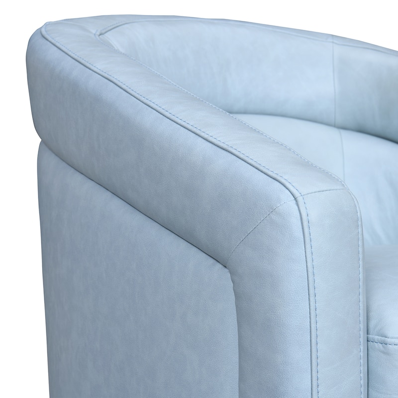 Desi Leather Swivel Barrel Arm Chair for Living Room