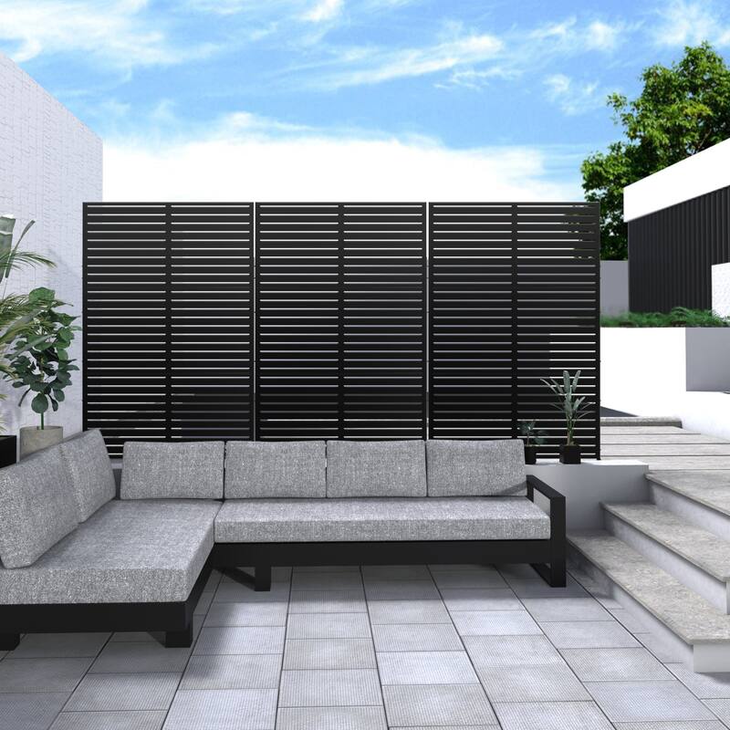 Metal Privacy Screen Wall Decoration Free Standing-6.3 ft. H X 4 ft. W