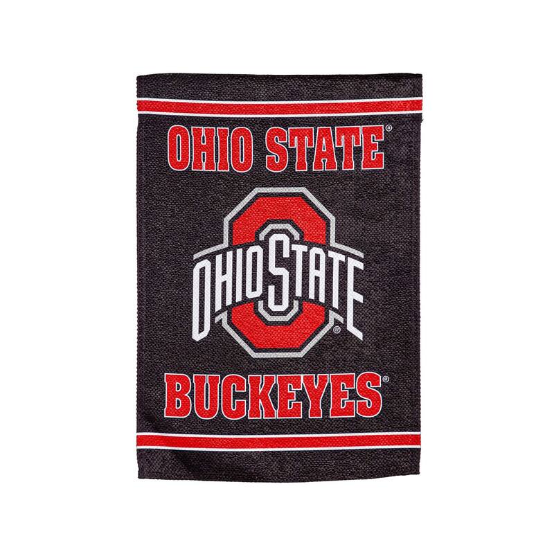 Embossed Suede Flag, Garden Size, Ohio State University