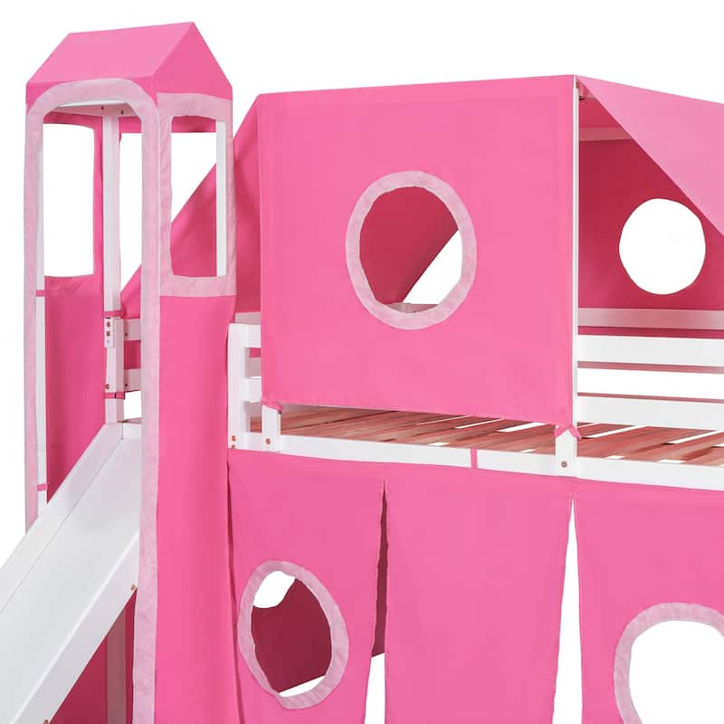 Unique Loft Bed with Tent and Tower for Kids' Fun and Comfort