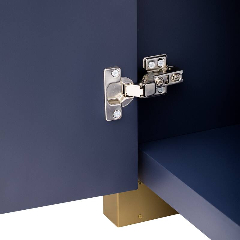 59.8" Sideboard Buffet Cabinet with arched ceiling and 4-door Pine veneer Storage Cabinet with Adjustable Shelves