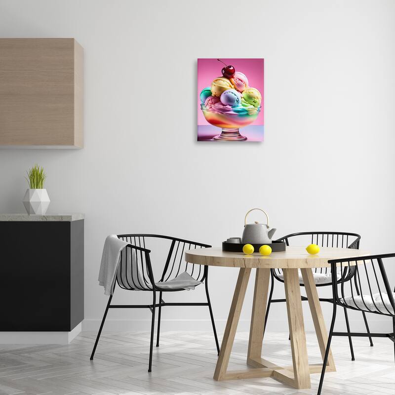 Stupell Rainbow Hued Sundae Dessert Canvas Wall Art Design By Tabz Jones