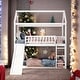 preview thumbnail 2 of 24, Stylish Twin Over Twin Bunk Bed with Built-in Slide, House Bed with Slide, Maximized Space Saving