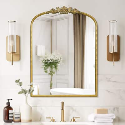 WallBeyond Crown Arch Mirror with Sturdy Iron Frame Elegant Decorative Wall Mirror