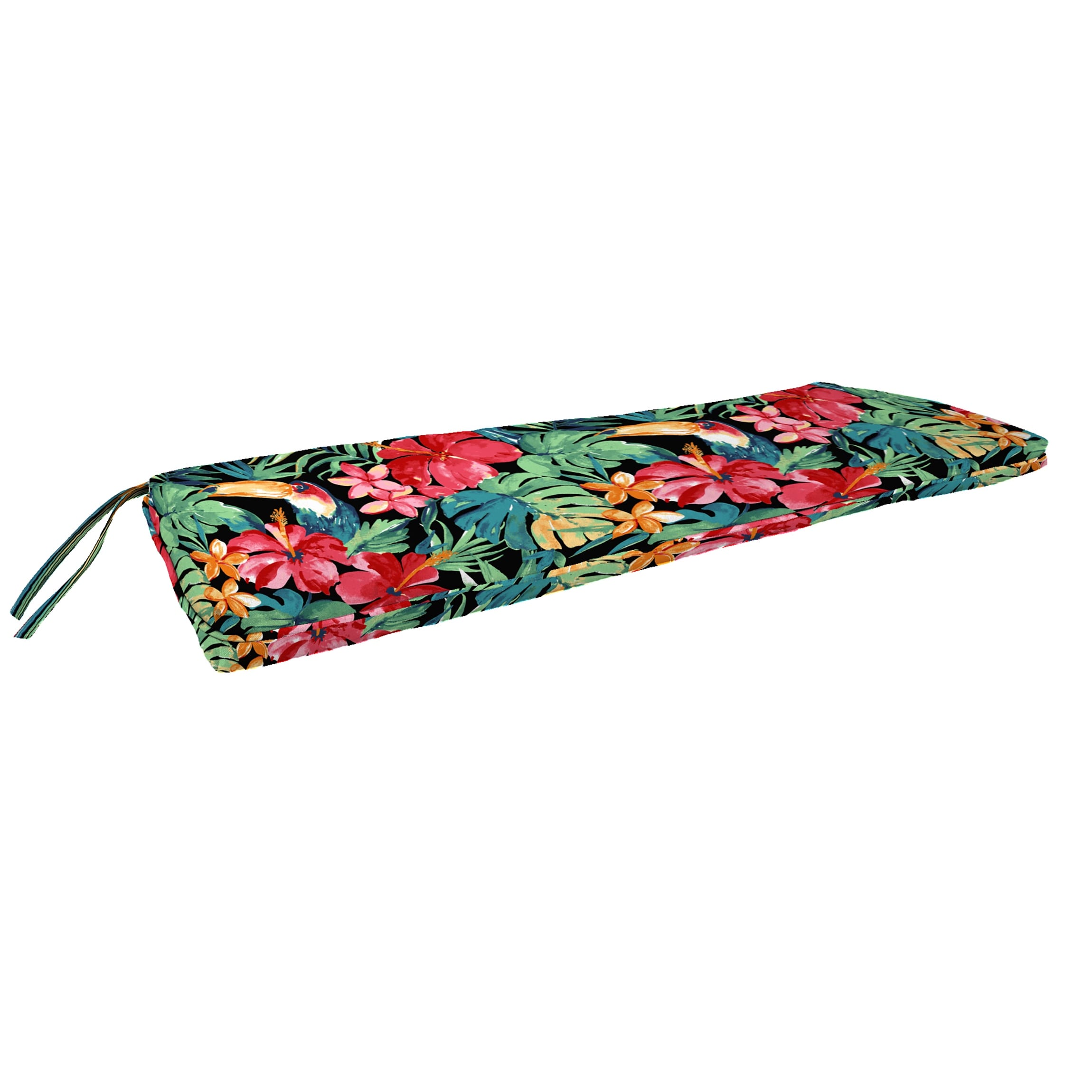 45" x 17" Outdoor Bench Cushion with Ties and Welt - 17'' L x 45'' W x 2'' H