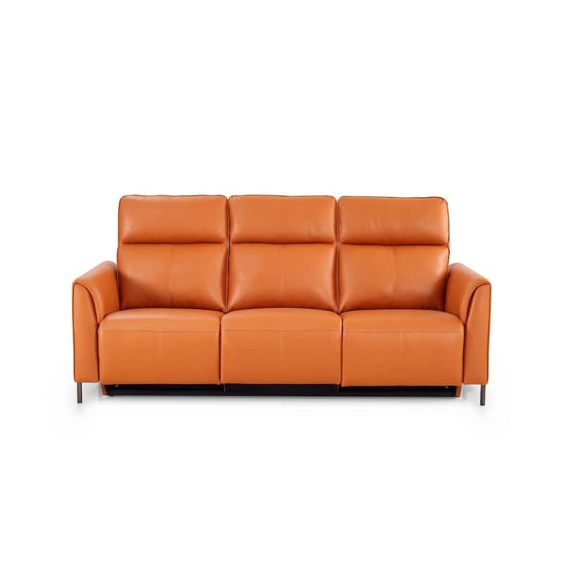 Modern Leather Reclining Sofa with Power Recliners and Head Control