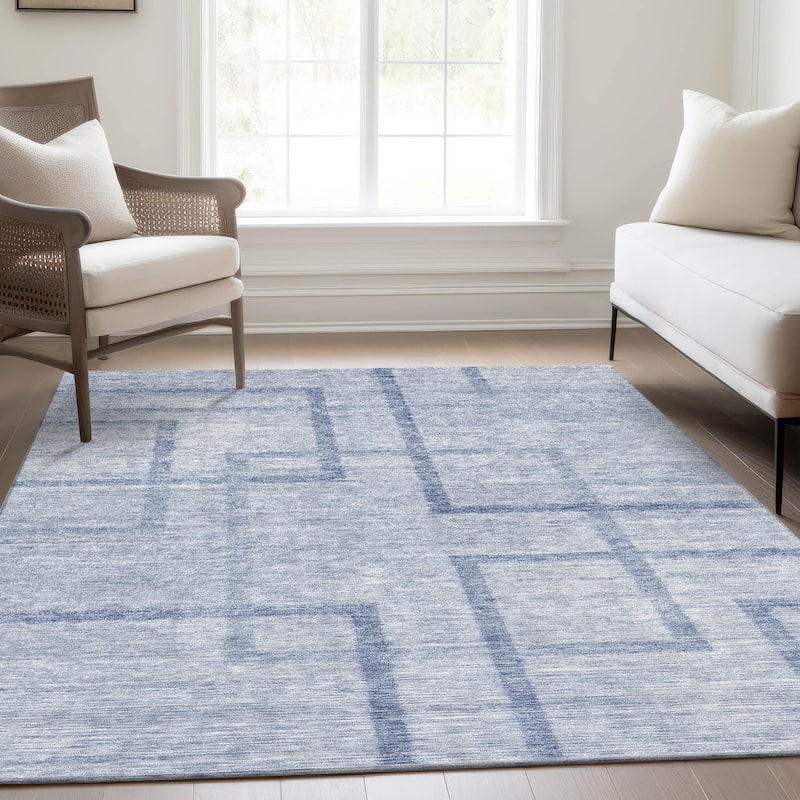 Machine Washable Indoor/ Outdoor Chantille Contemporary Geo Rug