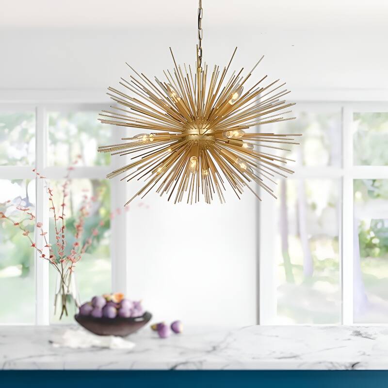"Sputnik Sphere 12-Light Dimmable Chandelier - Modern Space-Inspired Design"