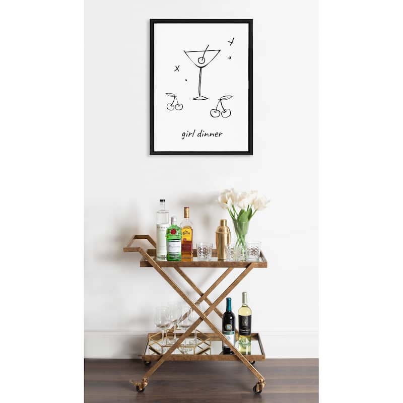 Kate and Laurel Sylvie Girl Dinner Framed Canvas by Honey Island Studio