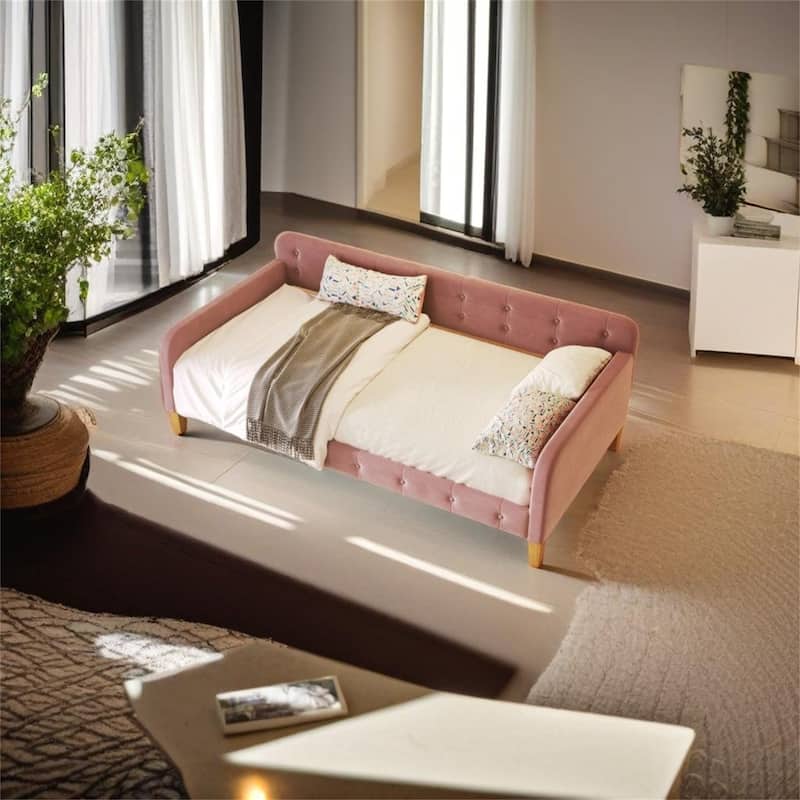 Twin Size Upholstered Dayed with 4 Support Legs